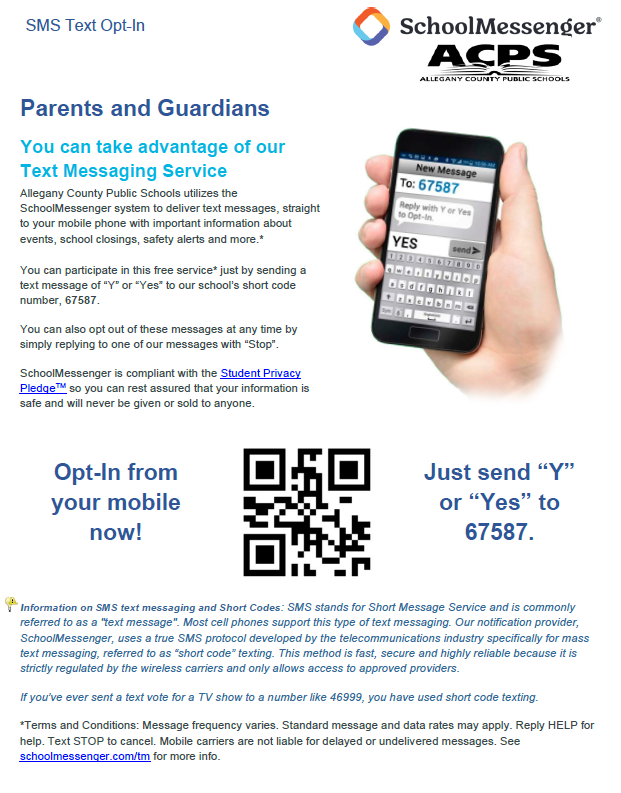 SchoolMessenger Text Message Option