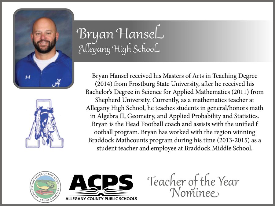 Bryan Hansel, 2025 Teacher of the Year nominee, Allegany High School.