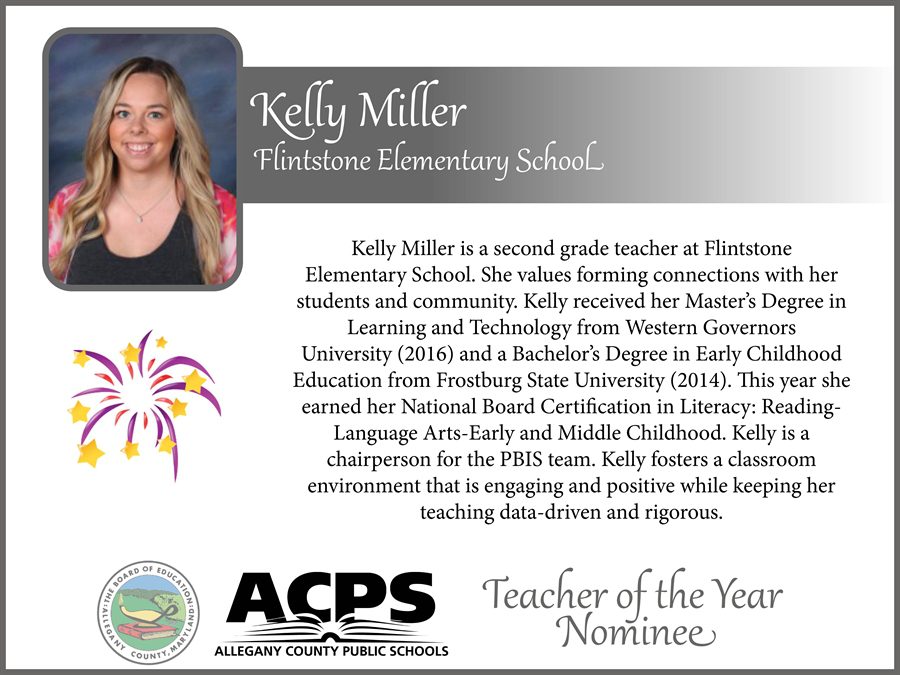 Kelly Miller, 2025 Teacher of the Year nominee, Flintstone Elementary.