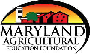 Logo for Maryland Agricultural Education Foundation. Barn design with sunset above text.