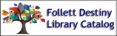 Logo of a tree with colorful leaves and text, "Follett Destiny Library Catalog."