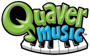 Logo for Quaver Music with piano underneath text.