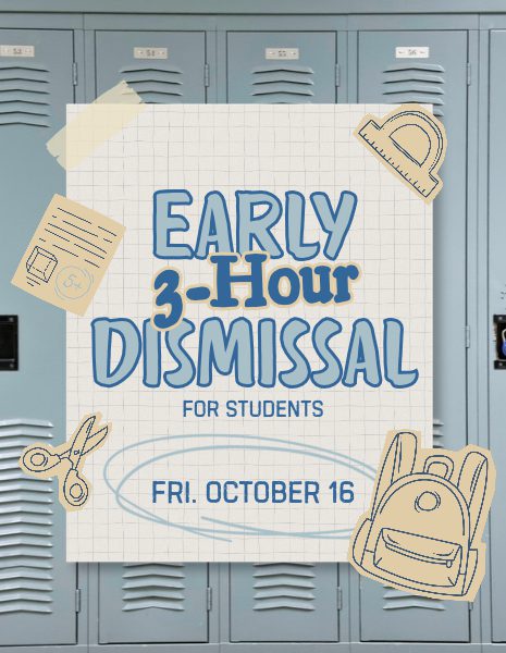 3-Hour Early Dismissal Graphic