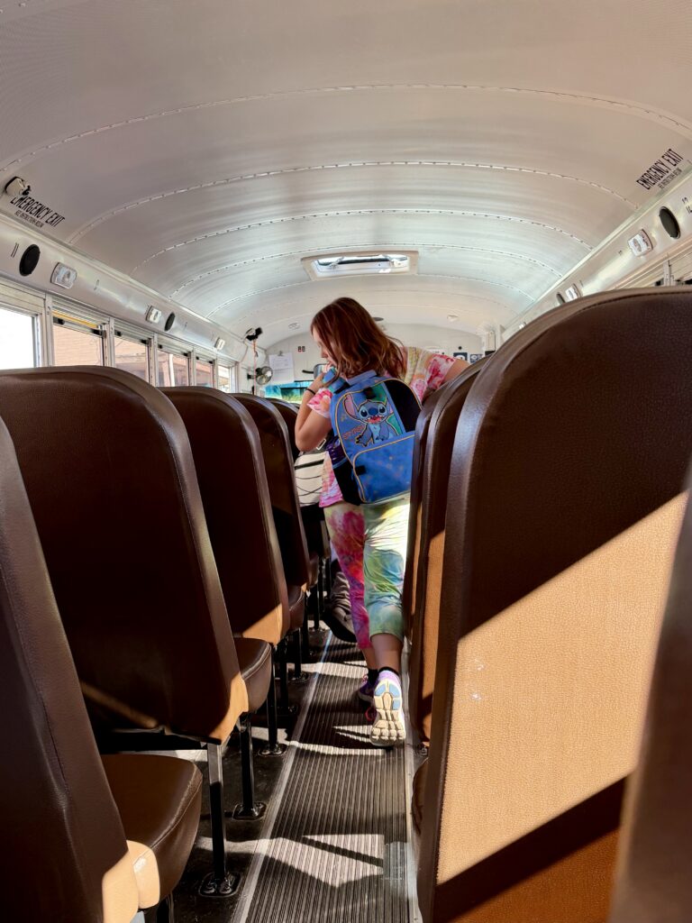 Students exit their seats on an afternoon run.
